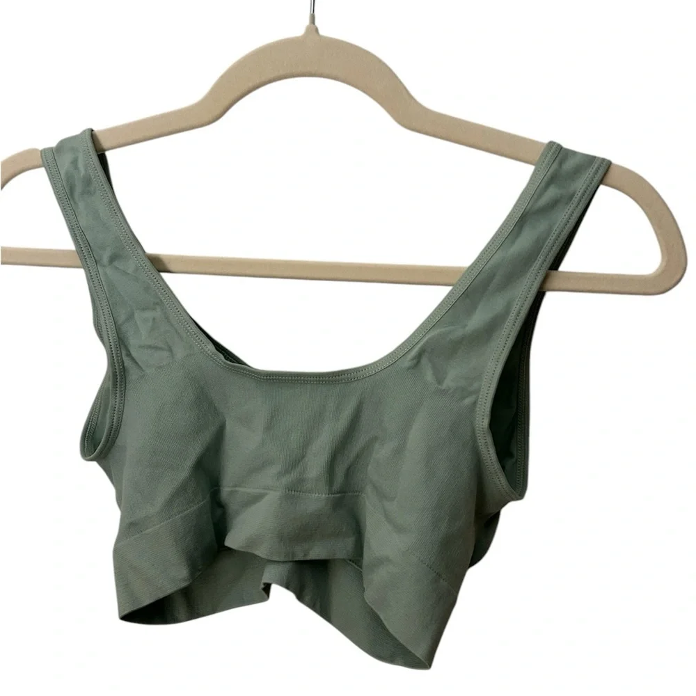 Rhonda Shear Women's Sports Bra Mint Green‎ Size XL Nylon Bralette No Padding